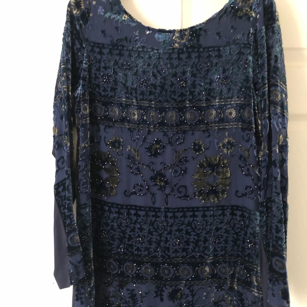 Blue velvet and sequin Hale bob dress